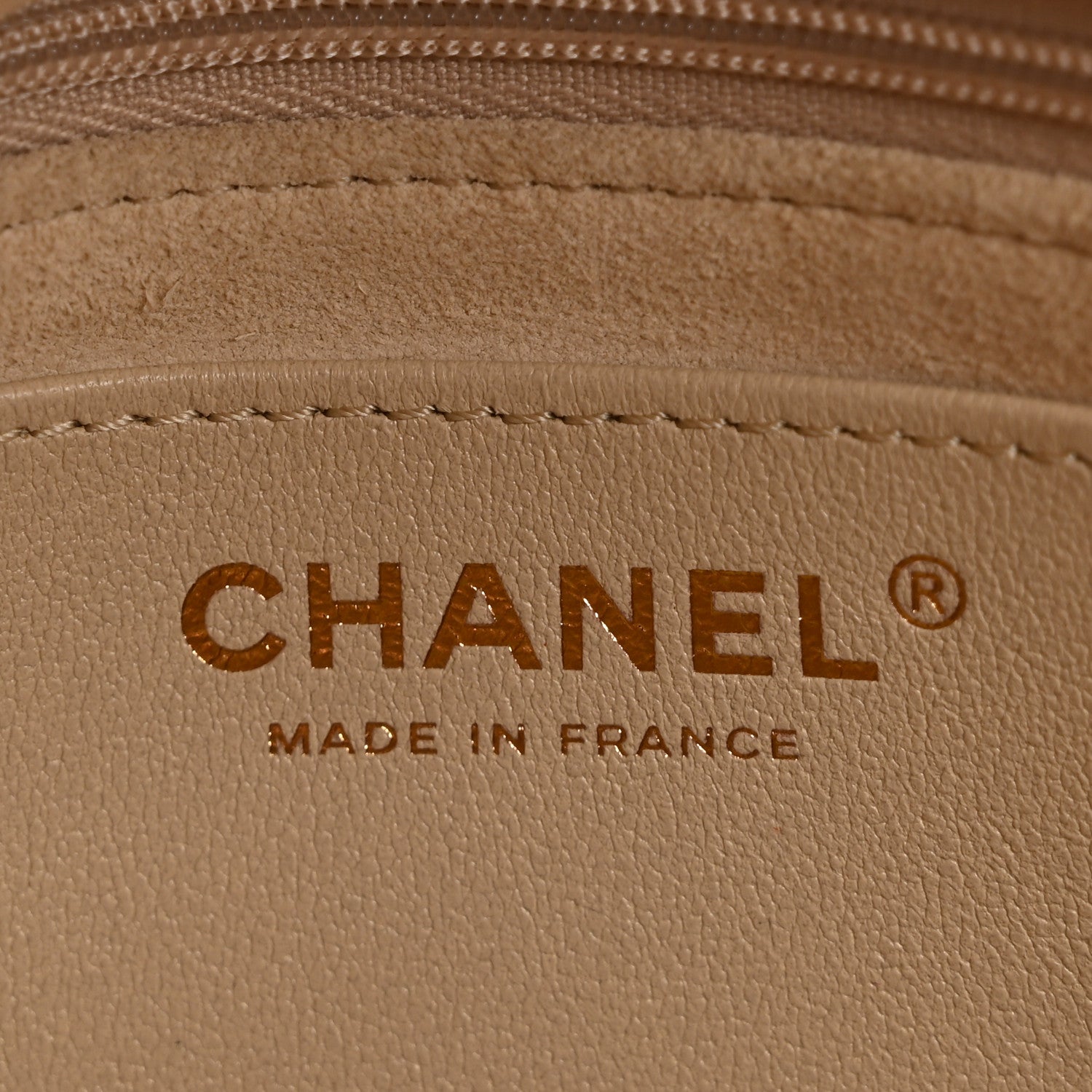 Calfskin Stitched Flap Top Handle Beige
