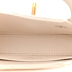 Shiny Aged Calfskin Quilted Mini Nano Kelly Shopper White