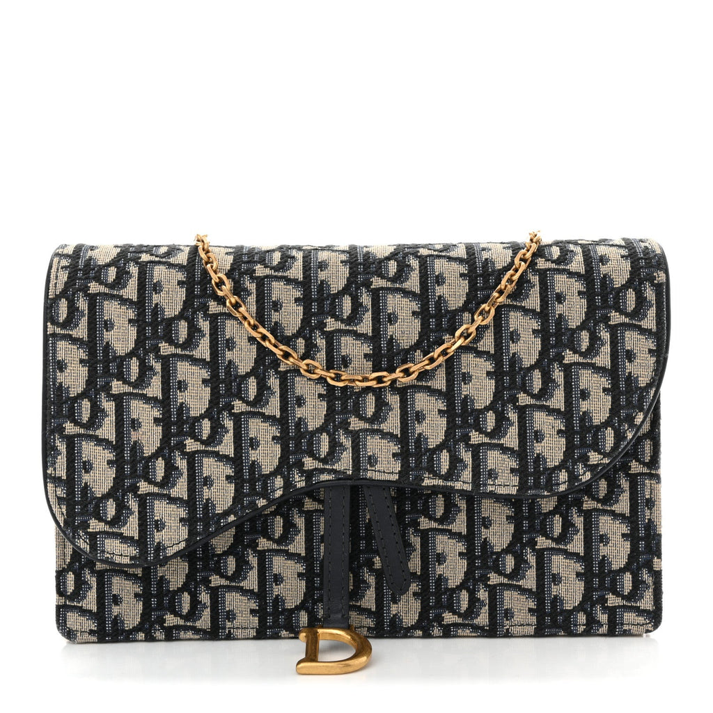 Oblique Saddle Chain Pouch Blue
