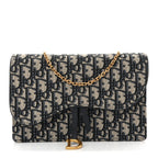 Oblique Saddle Chain Pouch Blue