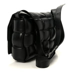 Nappa Maxi Intreccio Padded Cassette Crossbody Bag Black