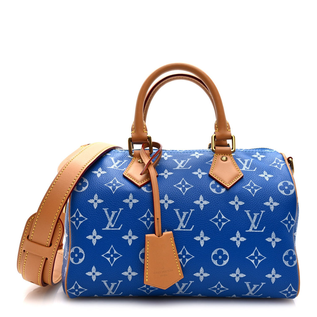 Calfskin Monogram Speedy P9 Bandouliere 25 Blue