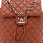 Lambskin Quilted Small Urban Spirit Backpack Brown