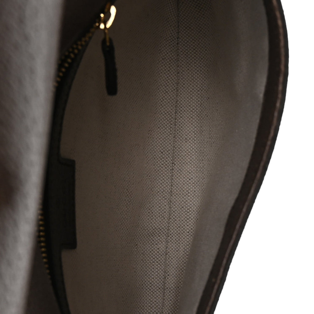 GG Supreme Monogram Textured Dollar Calfskin Blondie Chain Shoulder Flap Bag Beige Ebony New Acero