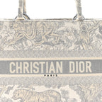 Canvas Embroidered Medium Dioriviera Toile De Jouy Book Tote Gray