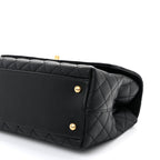 Caviar Quilted Small Coco Chain Handle Flap Black