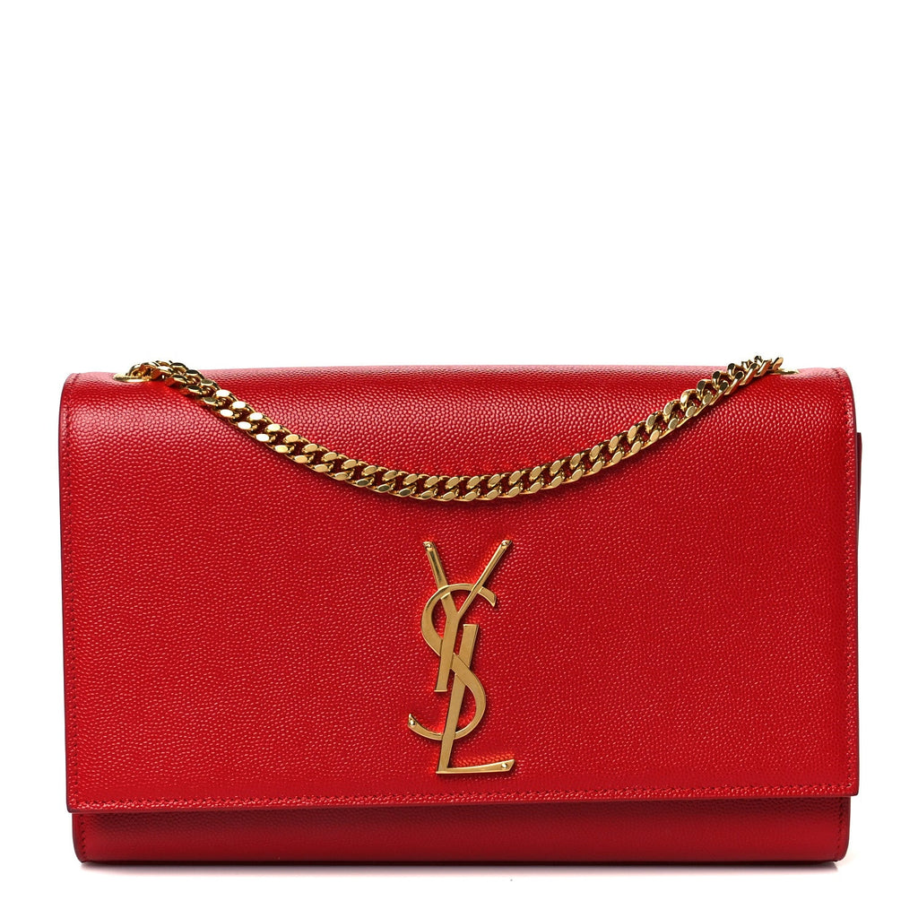Grain De Poudre Medium Monogram Kate Satchel Red