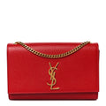 Grain De Poudre Medium Monogram Kate Satchel Red