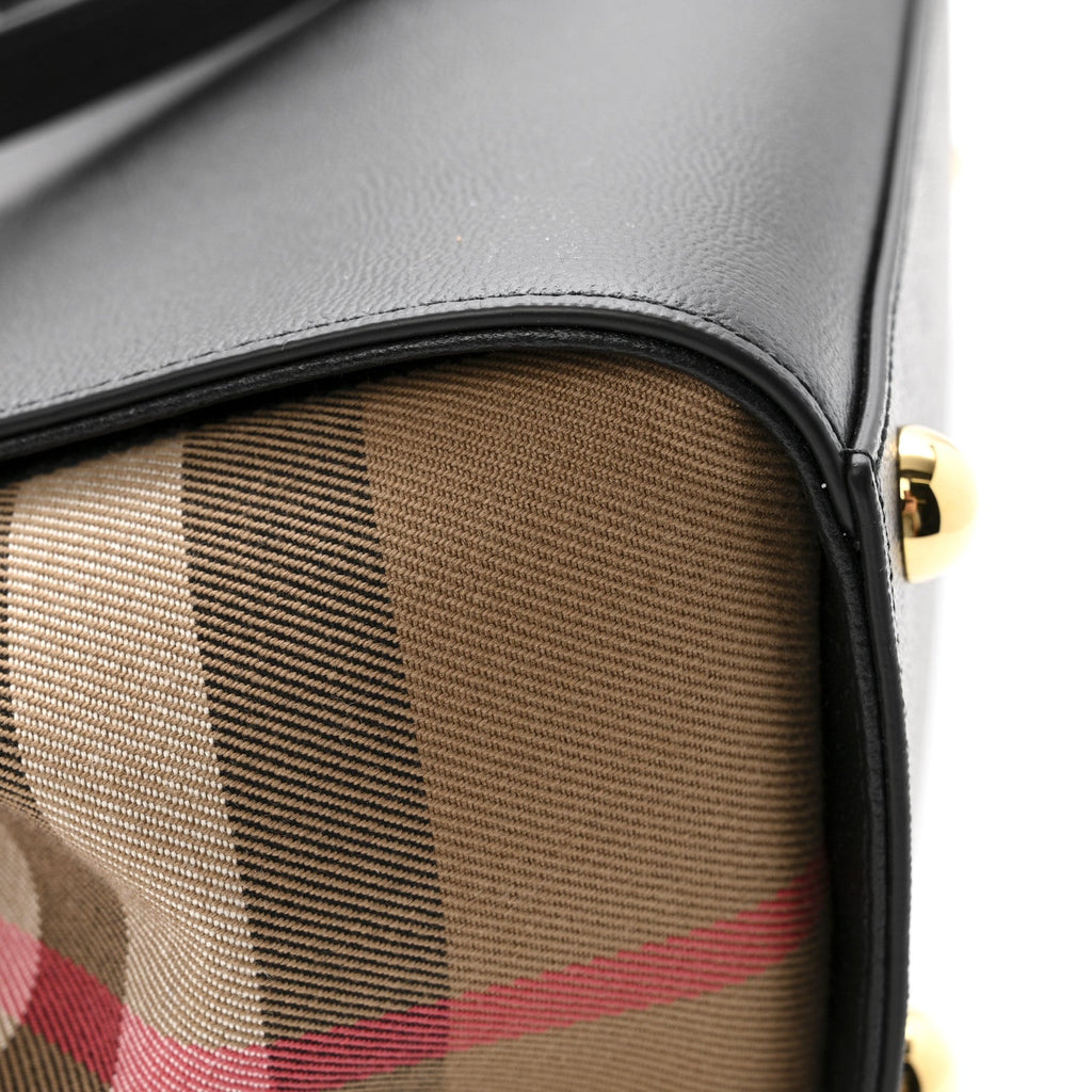 Calfskin Mega Check Small Banwell Tote Black