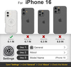Entronix [Magnetic] Case Compatible with iPhone 16 - [Clear] Triple-Layer Heavy Duty Protection