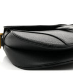 Grained Calfskin Saddle Bag Black