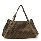 Satin Monogram Medium Abbey Shoulder Bag Bronze