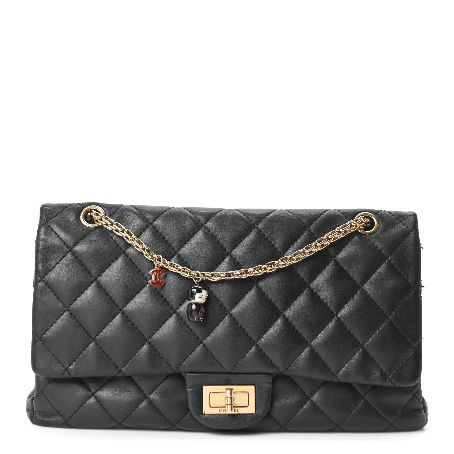Calfskin Quilted 2.55 Paris Shanghai China Doll Reissue 227 Flap Black