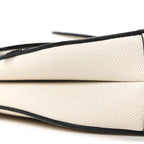 Grained Calfskin Saddle Bag White