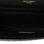 Grain De Poudre Matelasse Chevron Monogram Cassandre Flap Pouch Black