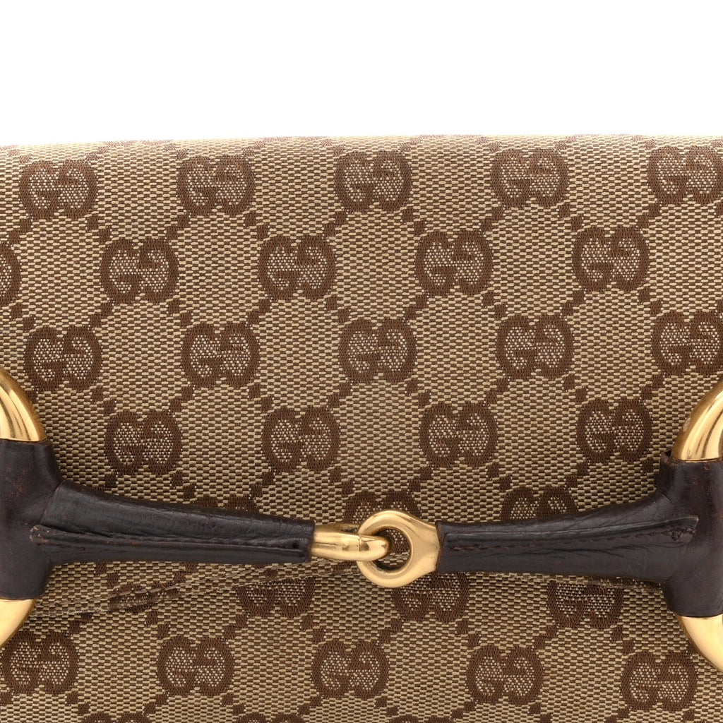 Monogram Horsebit Clutch Dark Brown