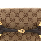 Monogram Horsebit Clutch Dark Brown