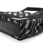 Cotton Canvas Calfskin Logo Print Navy Cabas XS Black White