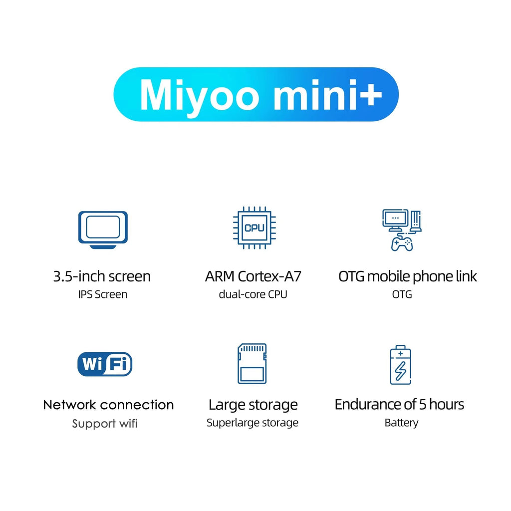 Mini Plus Portable Retro Handheld Game Console V2 with IPS Screen - Classic Video Game Console for Children, Linux System