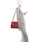 Cellarius Calfskin Small Bamboo Daily Top Handle Bag  Dark Pink