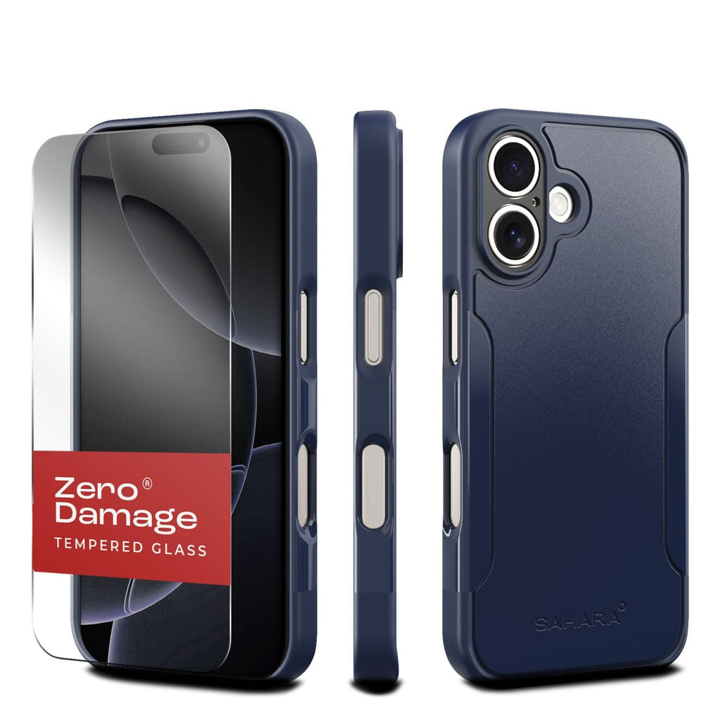 SAHARA - Classic Series Case & Tempered Glass Kit - Apple iPhone 16 Plus