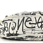 Agneau Arena Graffiti Le Cagole Shoulder Bag XS White Black