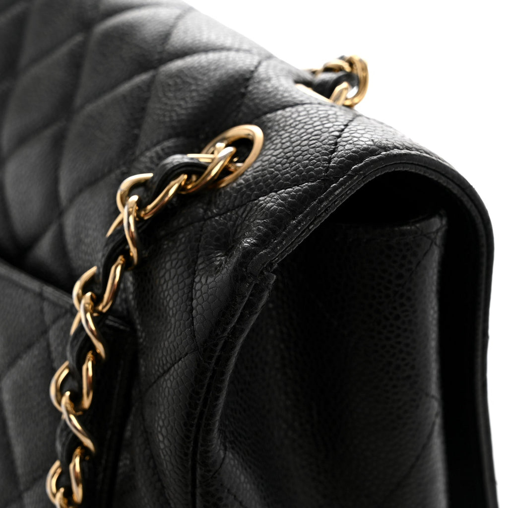 Caviar Maxi Single Flap Black