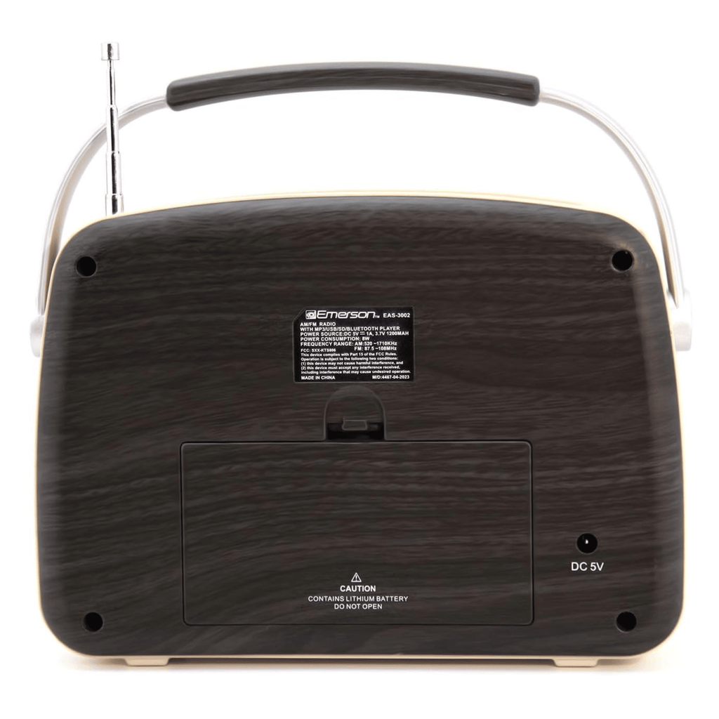 Portable Retro Radio with Built-In Rechargeable Battery