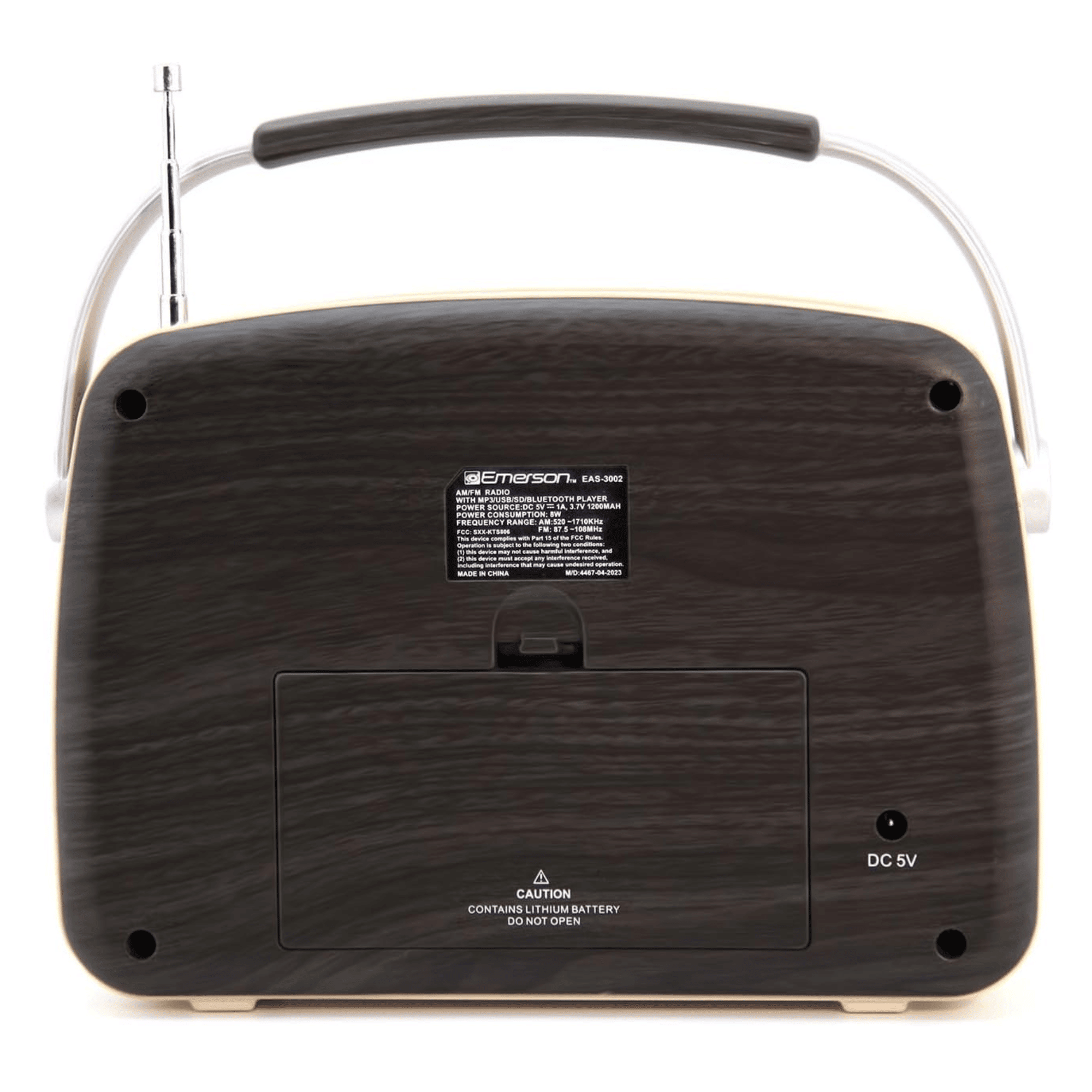 Portable Retro Radio with Built-In Rechargeable Battery