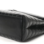 Calfskin Y Quilted Monogram Medium Loulou Chain Satchel Black