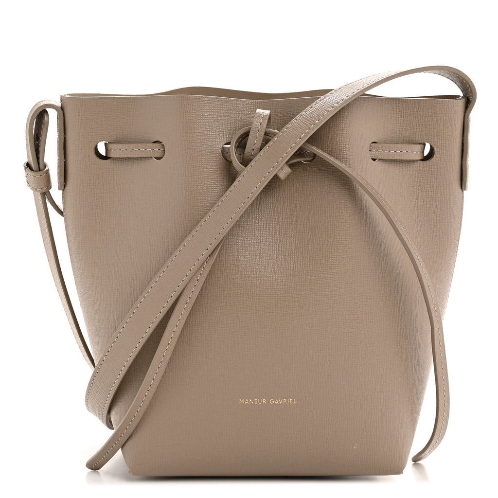 Saffiano Mini Mini Bucket Bag Beige