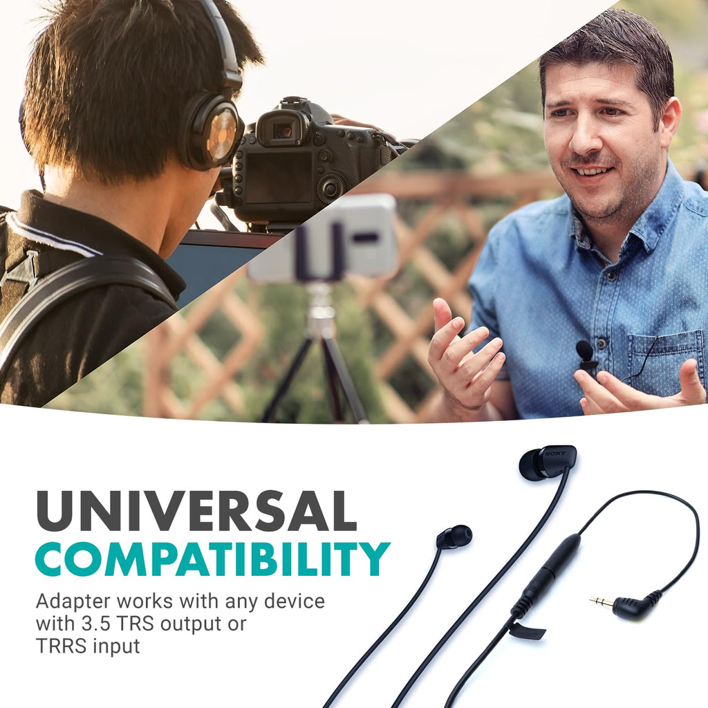 Movo MC4 TRRS to TRS Adapter - 3.5mm Microphone Adapter Cable