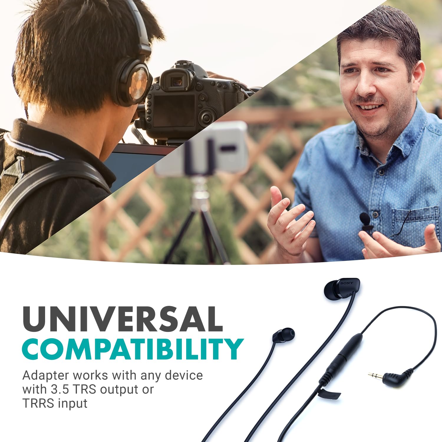 Movo MC4 TRRS to TRS Adapter - 3.5mm Microphone Adapter Cable