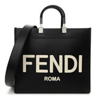 Vitello King Plexiglass Medium Fendi Sunshine Shopper Tote Black White