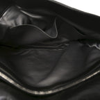 Glazed Calfskin Quilted CC XL Single Flap Black