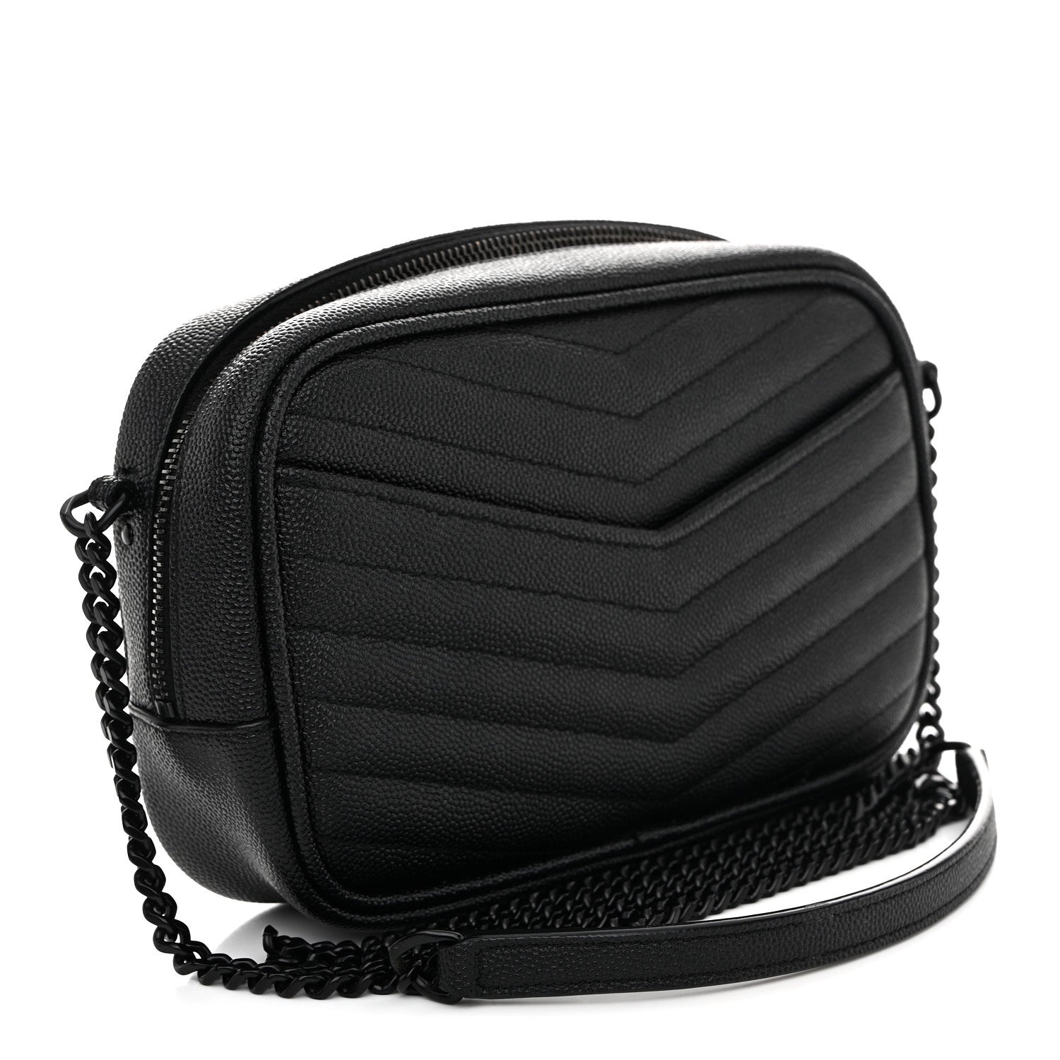 Grain De Poudre Matelasse Monochrome Monogram Mini Lou Camera Bag Black
