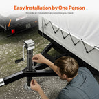 A-Frame Trailer Jack, 5000 lbs Dynamic Load Capacity, Trailer Jack Stand with Handle & Rectangular Footpad, 15-inch Vertical Travel, Suitable for RV, Horse, Utility Trailers, Yacht Trailers