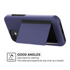 Tpu Pc Hybrid 2-In-1 Flip Card Holder Phone Case For Apple Iphone 12 Mini In Navy