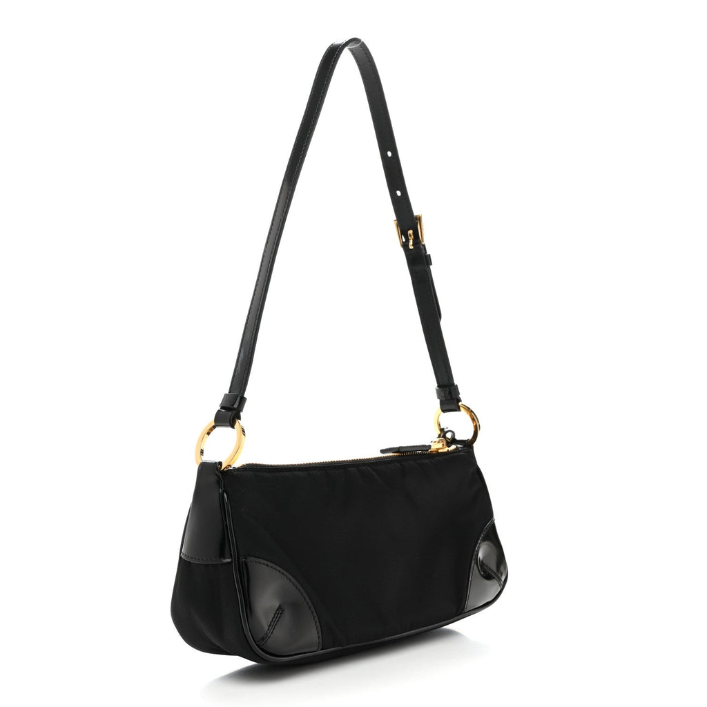Re-Nylon Spazzolato Re-Edition 2002 Shoulder Bag Black