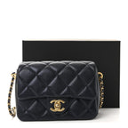 Iridescent Caviar Quilted Mini My Perfect Flap Black