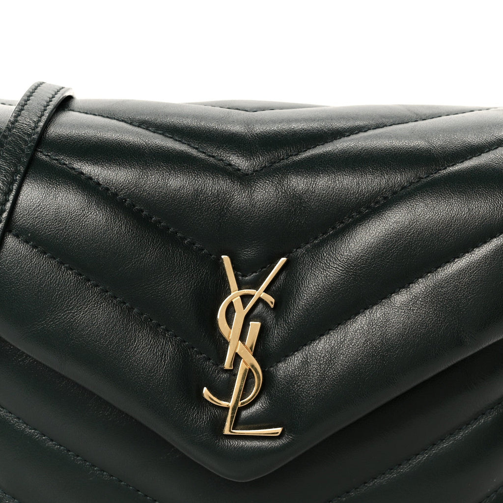 Calfskin Y Quilted Monogram Toy Loulou Crossbody Bag Deep Green