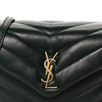 Calfskin Y Quilted Monogram Toy Loulou Crossbody Bag Deep Green