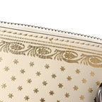 X SEGA Calfskin GUCCY Stars Mini Dome Shoulder Bag Mystic White Gold