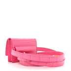 Calfskin Crocodile Embossed La Ceinture Bello Double Tour Belt Bag Pink
