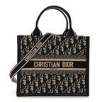 Oblique Calfskin Small Book Tote With Strap Blue Multicolor