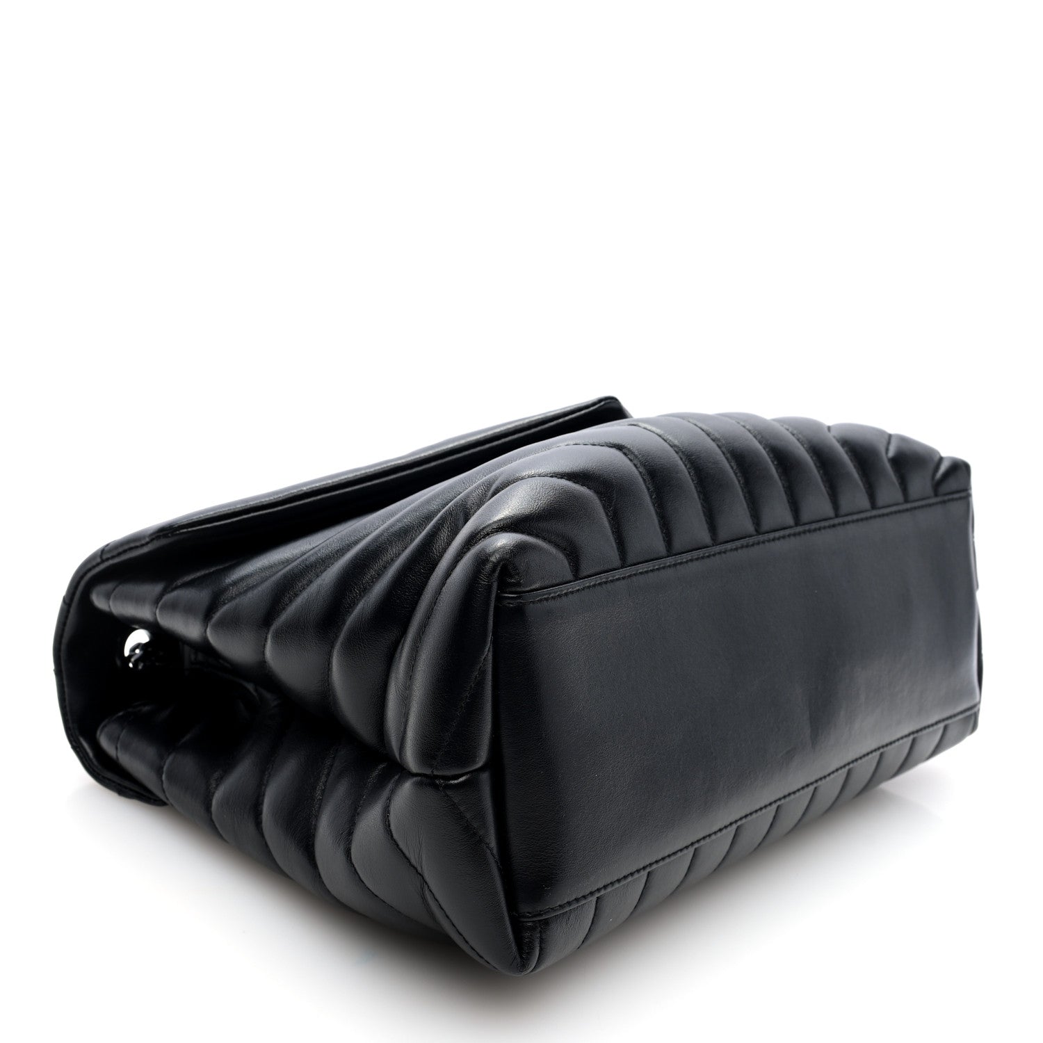 Calfskin Y Quilted Monogram Monochrome Medium Loulou Chain Satchel Black