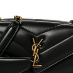 Lambskin Chevron Quilted Mini Loulou Black