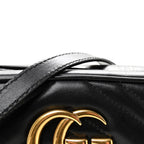 Calfskin Matelasse Small GG Marmont Chain Shoulder Bag Black