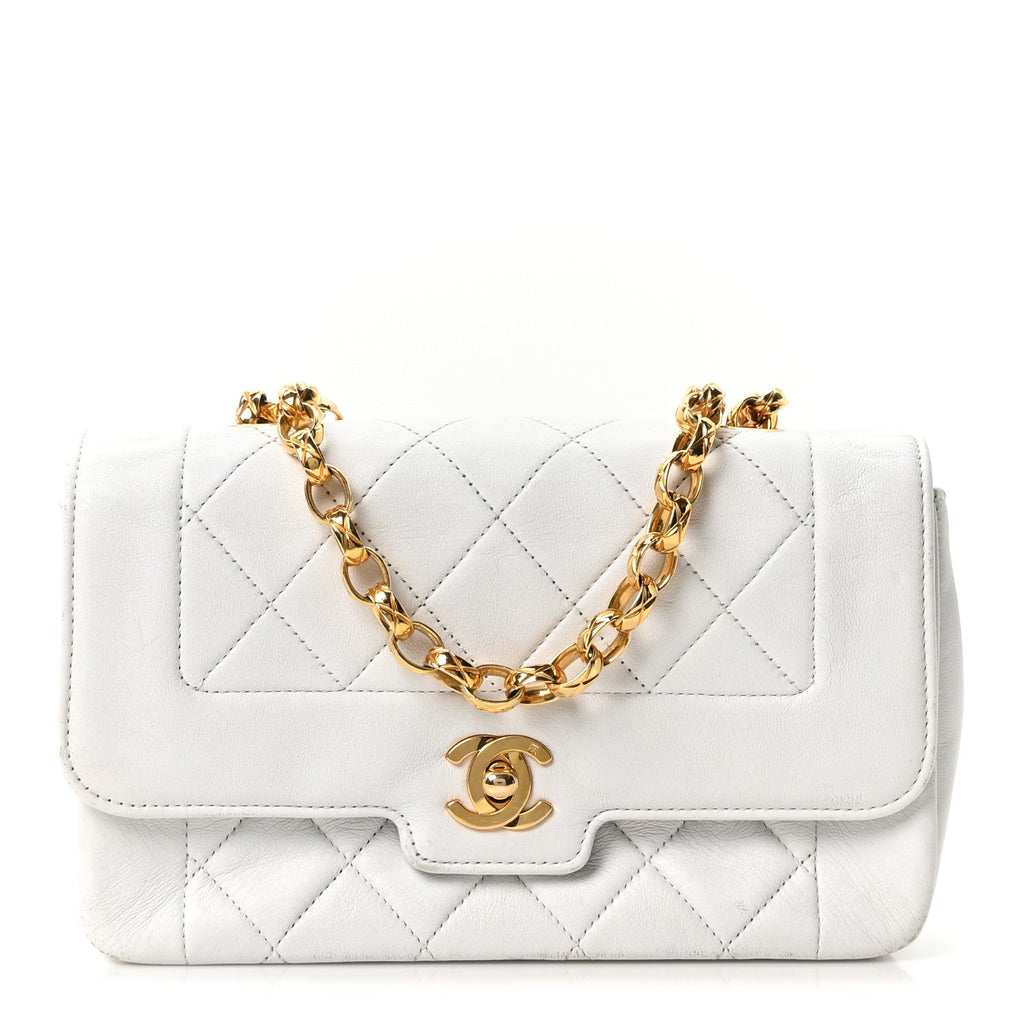 Lambskin Quilted Mini Flap Bag White