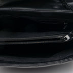 Calfskin Y Quilted Monogram Monochrome Medium Loulou Chain Satchel Black